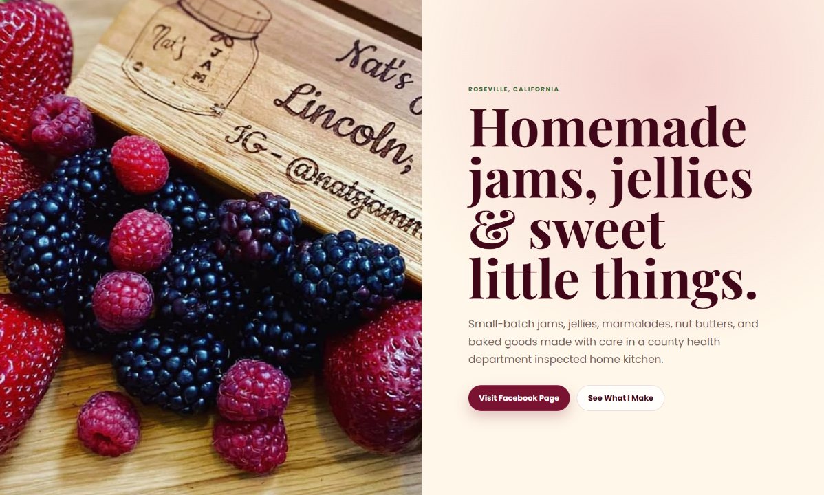 Nat's Jams website design