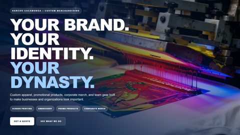 Dynasty Screen Printing website thumbnail