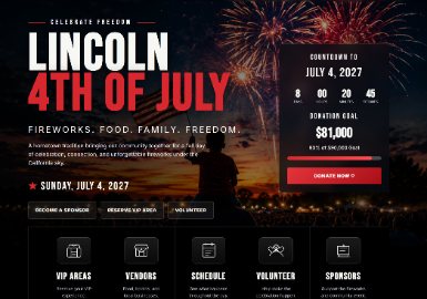 Lincoln 4th of July website thumbnail
