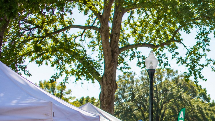 Vendor booths at a community event