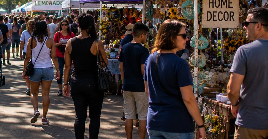 Busy walkway at local show